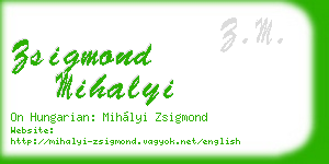zsigmond mihalyi business card